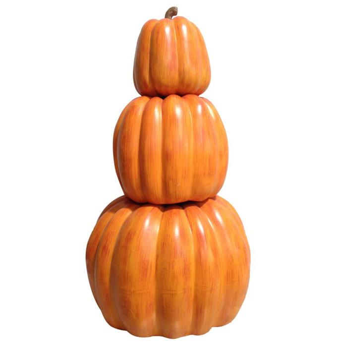 Stacked pumpkin outdoor decor