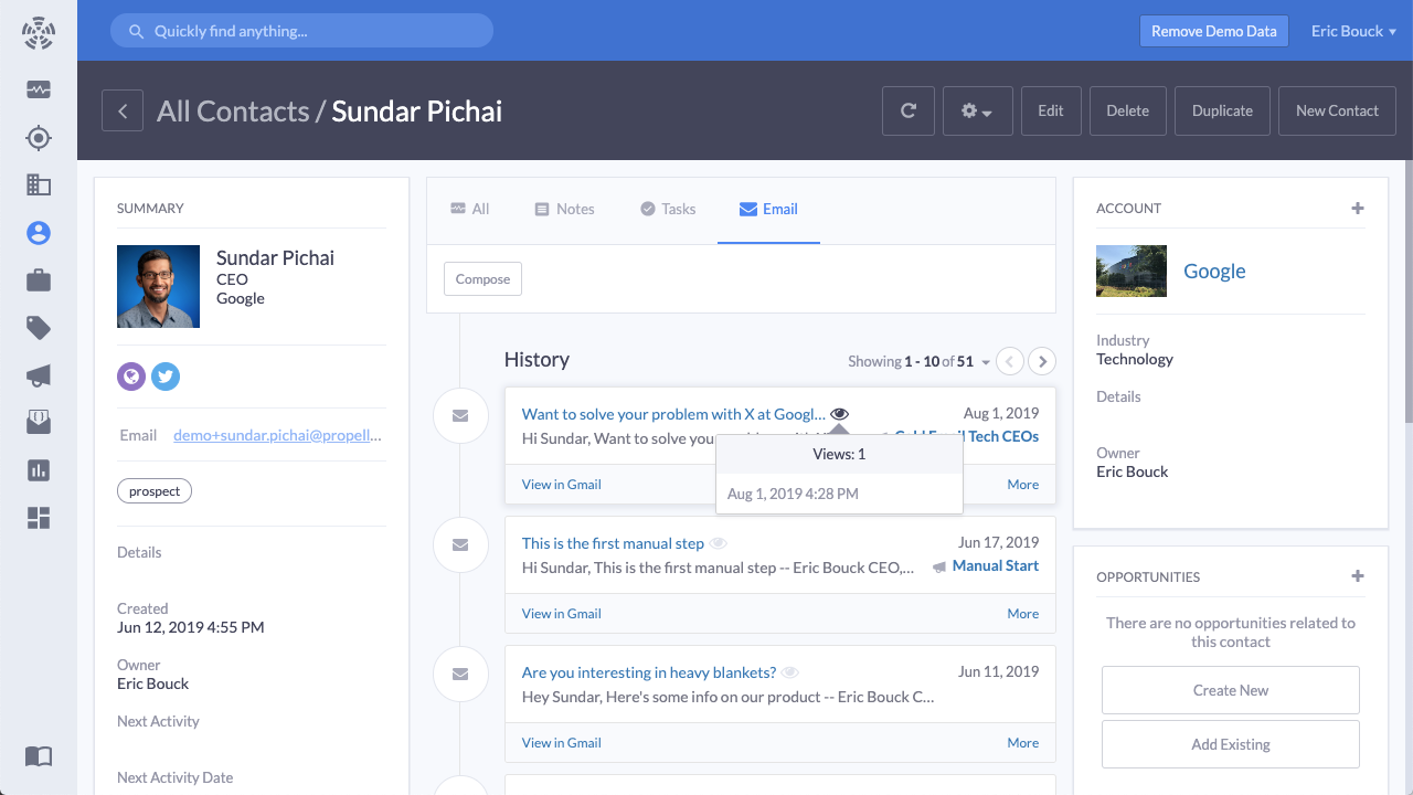 Crm email integration sync easy management